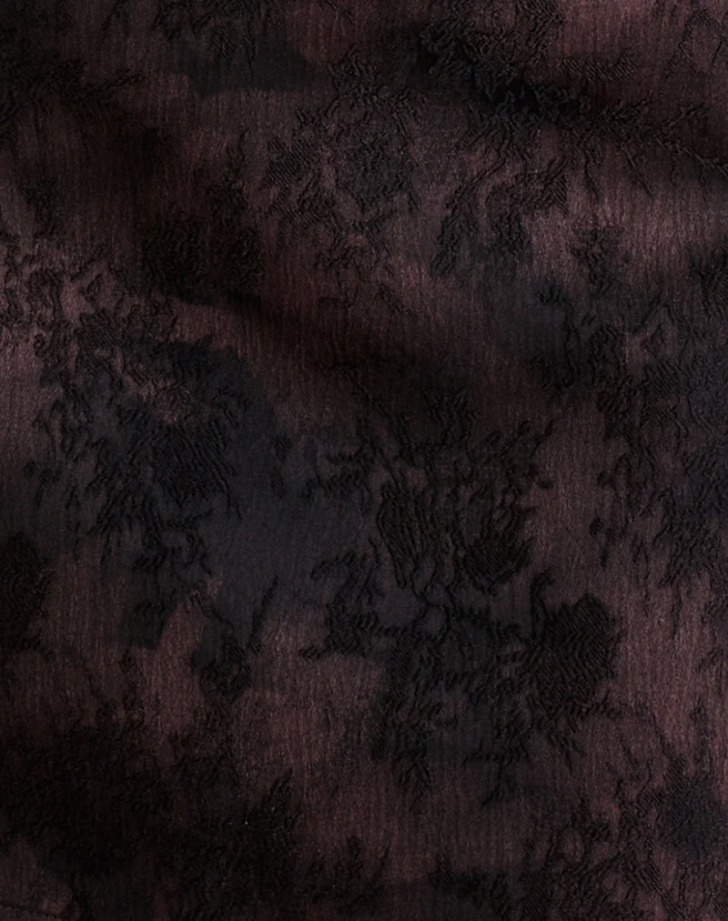 Iniya Minirock aus Jacquard dunkelviolett geblümt