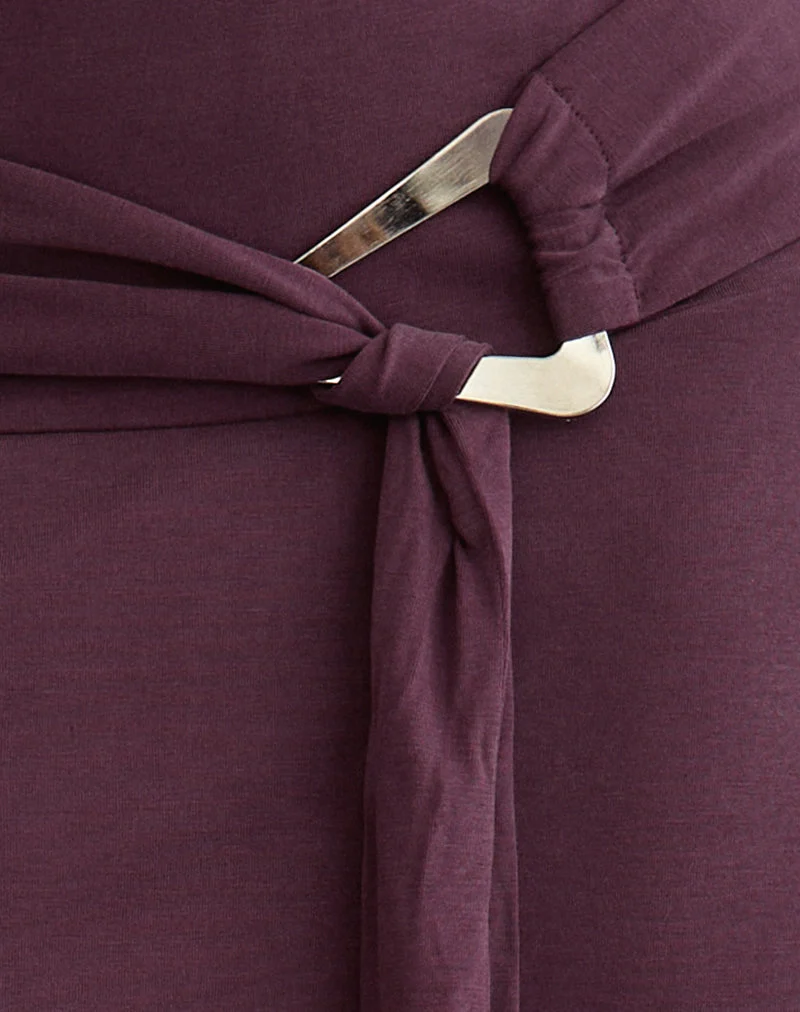 Yeri Krawattengürtel Minirock aus Cupro Deep Purple