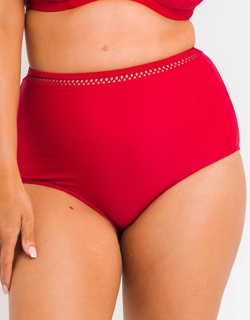 Curvy Kate First Class High Waist Bikini Bottom Red