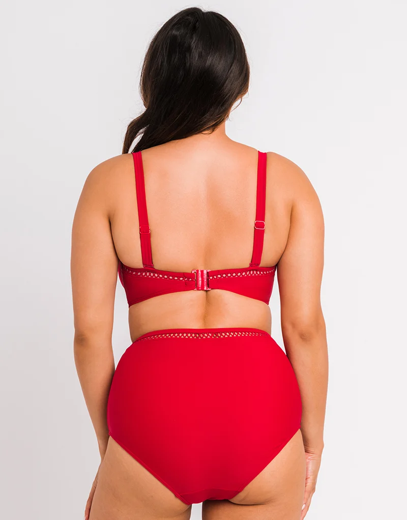 Curvy Kate First Class High Waist Bikini Bottom Red