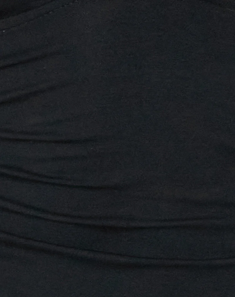 Cosmo Neckholder-Top aus Jersey Schwarz