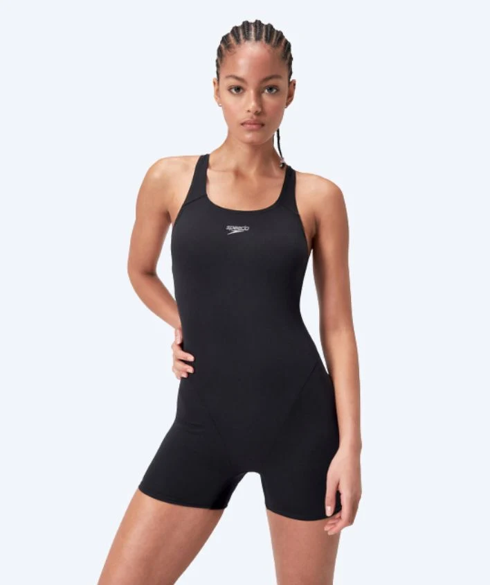 Speedo Badeanzug mit Bein für Damen - Endurance - Schwarz