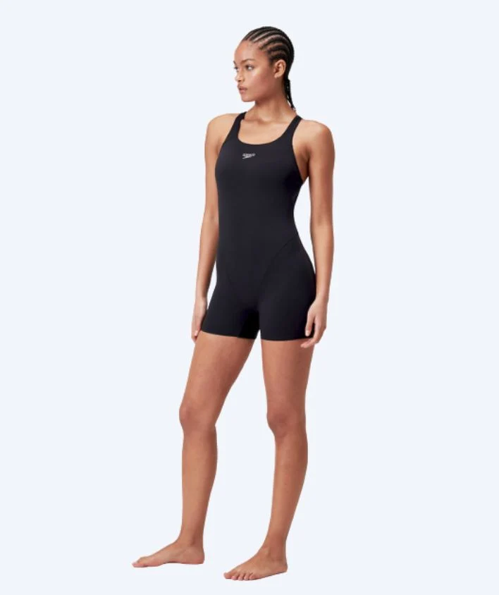 Speedo Badeanzug mit Bein für Damen - Endurance - Schwarz