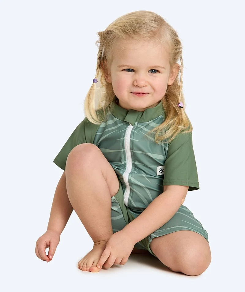 Watery UV Anzug für Kinder - Fjord Kurzarm Rashguard - Grün