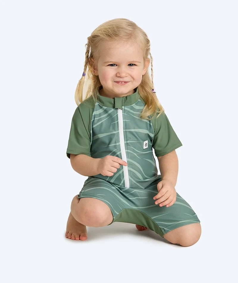 Watery UV Anzug für Kinder - Fjord Kurzarm Rashguard - Grün
