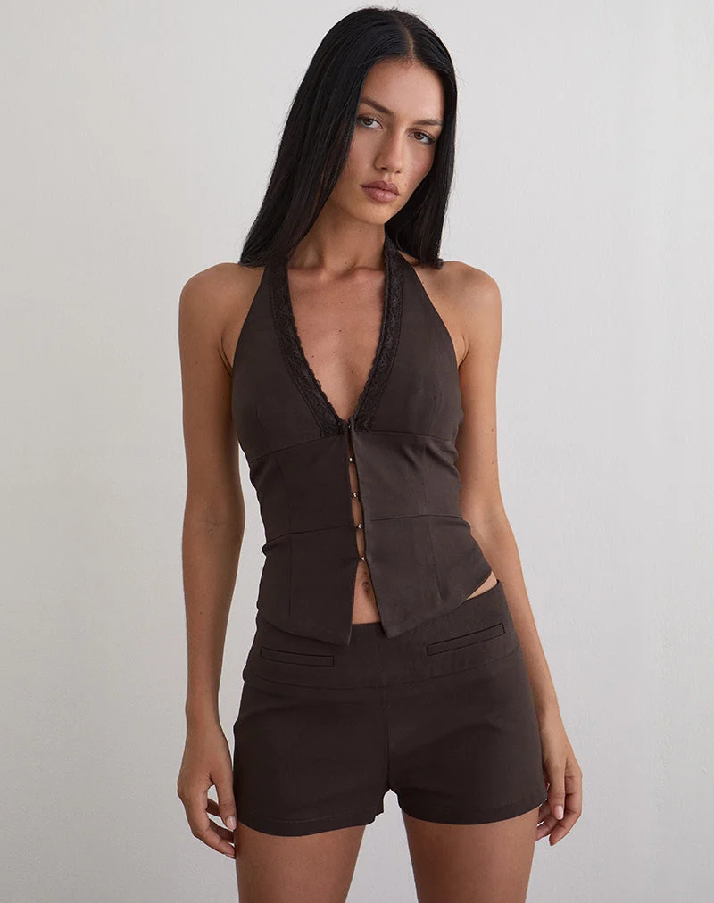 Lucen Mini Short in Tailoring Braun