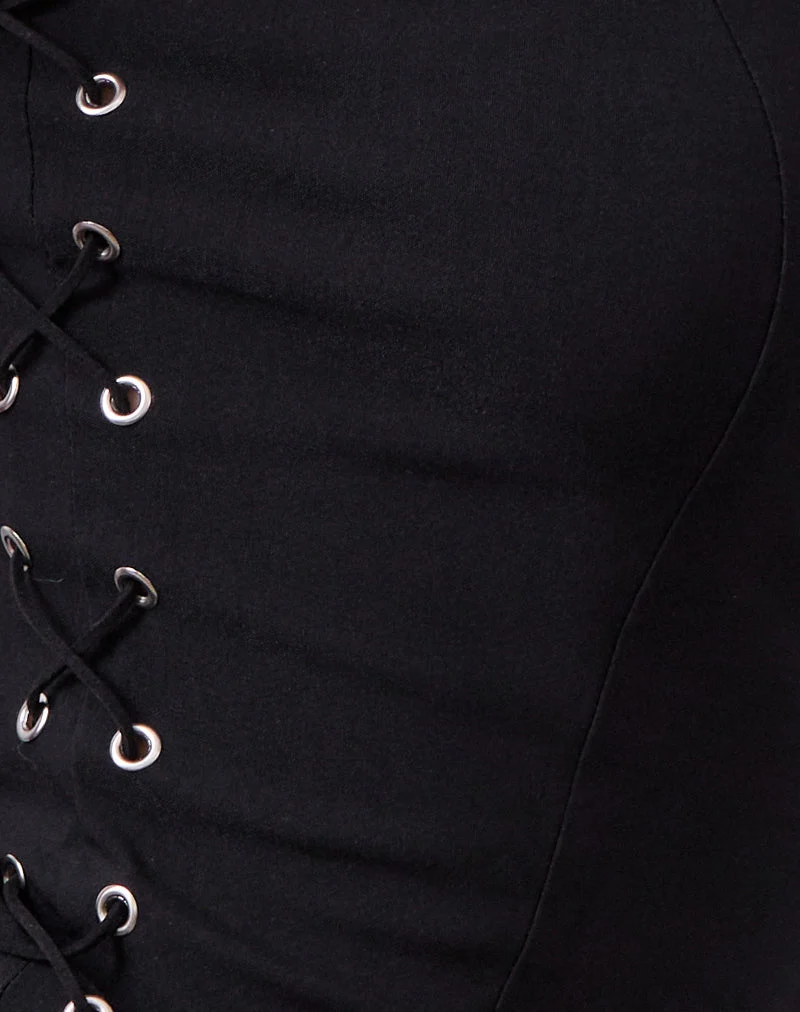 Avira Bandeau-Top mit Spitze in Tailoring Schwarz