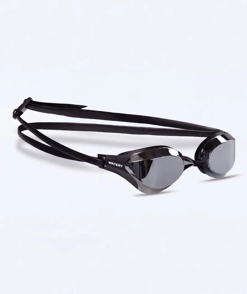 Watery Elite Schwimmbrillen - Rattle Pro Mirror - Schwarz/Silber