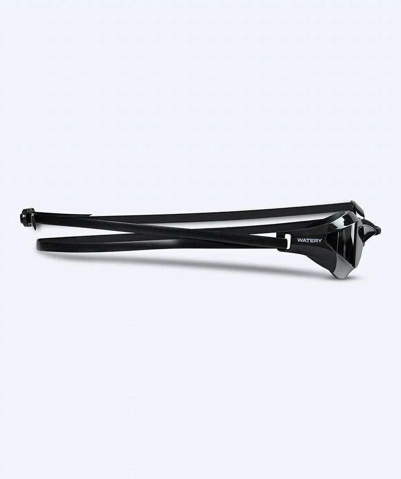 Watery Elite Schwimmbrillen - Rattle Pro Mirror - Schwarz/Silber