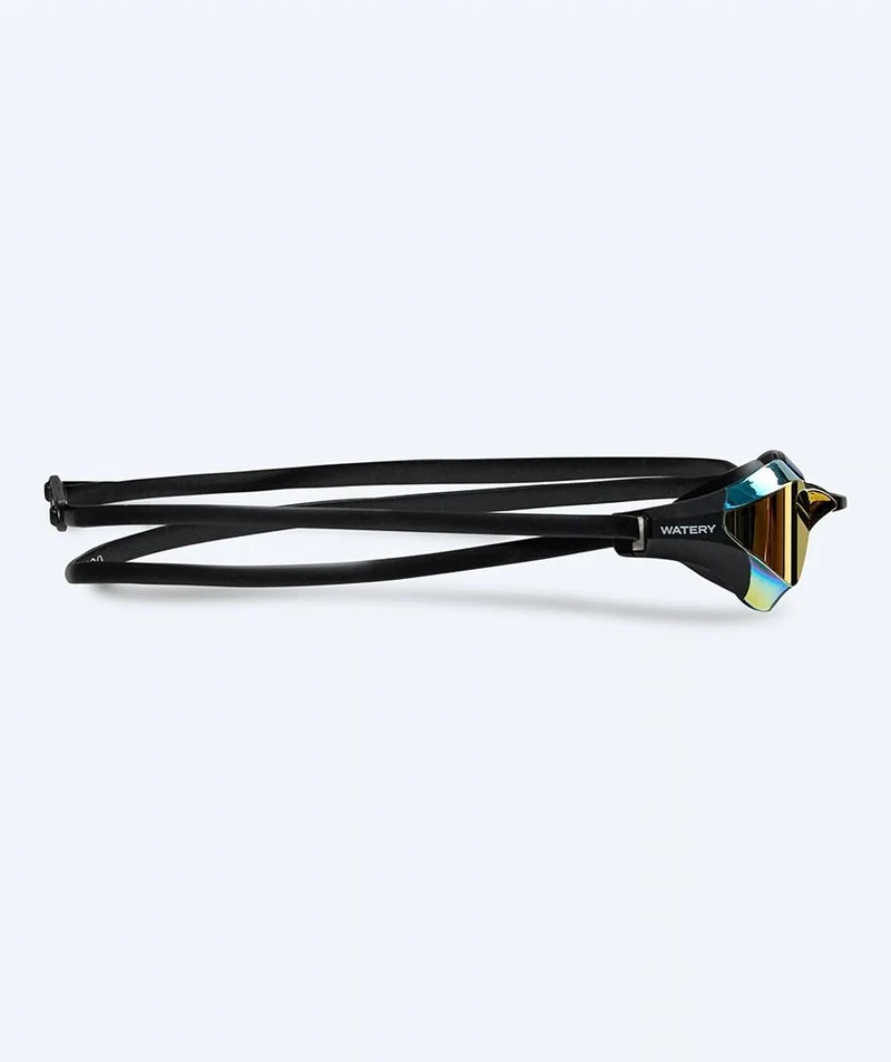 Watery Elite Schwimmbrillen - Rattle Pro Mirror - Schwarz/Gold