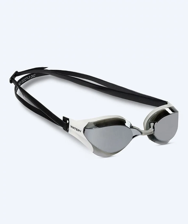 Watery Elite Schwimmbrillen - Rattle Pro Mirror - Weiß/Grau