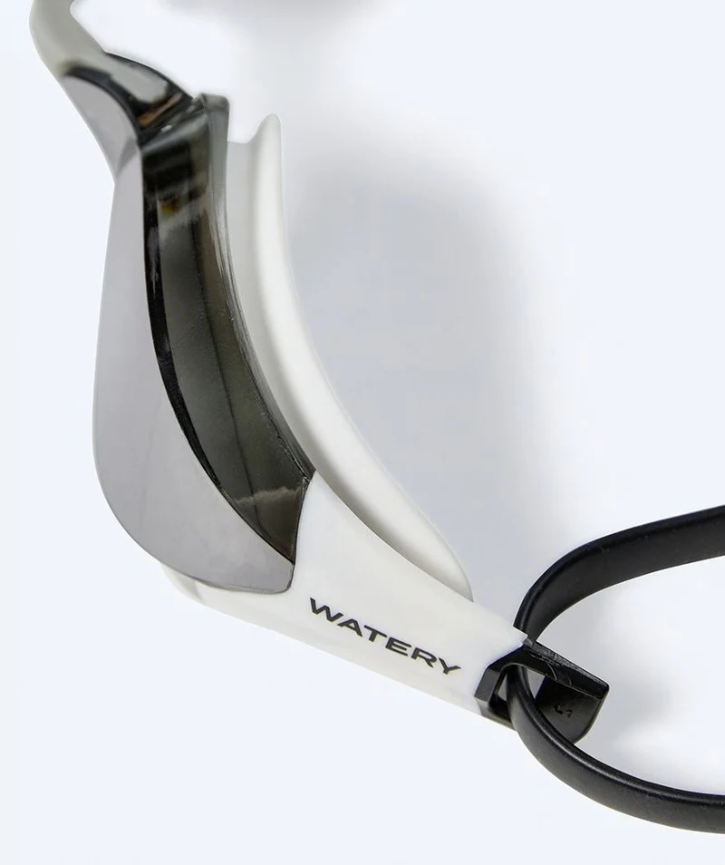 Watery Elite Schwimmbrillen - Rattle Pro Mirror - Weiß/Grau