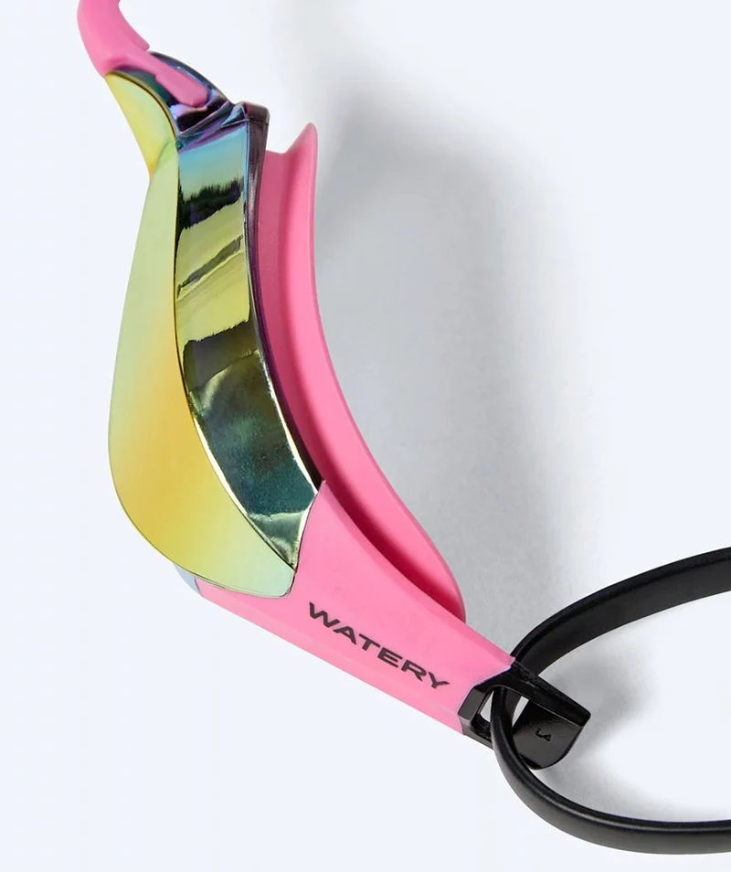 Watery Elite Schwimmbrillen - Rattle Pro Mirror - Rosa/Rot