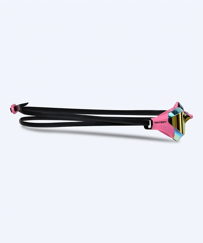 Watery Elite Schwimmbrillen - Rattle Pro Mirror - Rosa/Rot