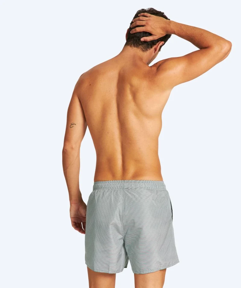 Arena Badeshorts für Herren - Fundamentals Allover - Weiß/Dunkelgrün