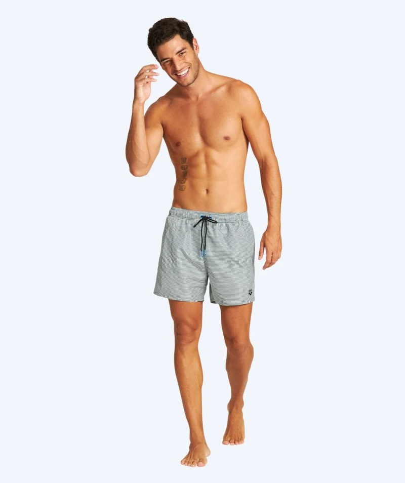 Arena Badeshorts für Herren - Fundamentals Allover - Weiß/Dunkelgrün