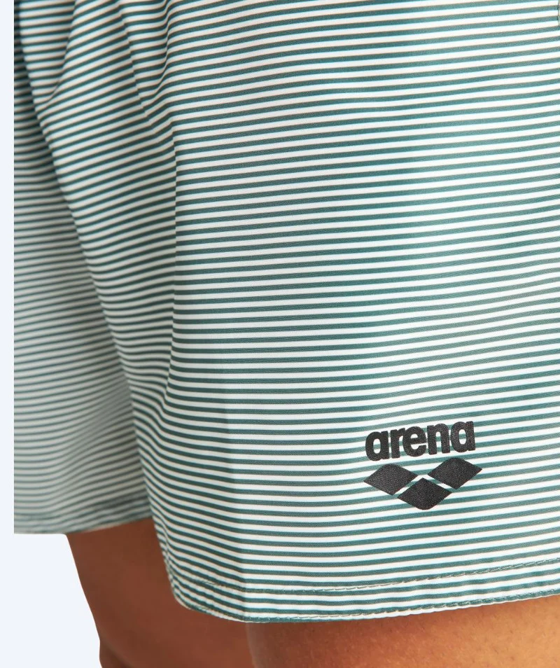 Arena Badeshorts für Herren - Fundamentals Allover - Weiß/Dunkelgrün