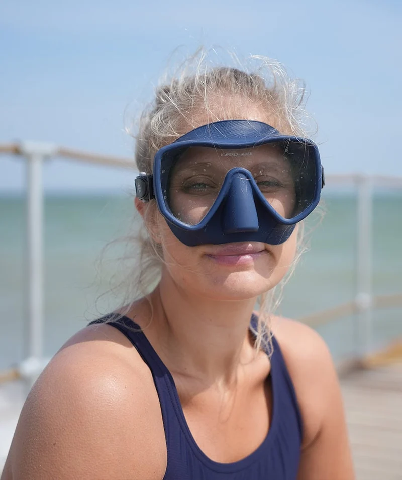 Watery Combo Schnorchelset für Erwachsene (ab 15 Jahre) - Coast - Dunkelblau