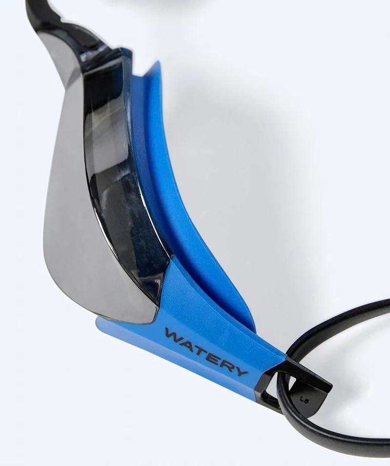 Watery Elite Schwimmbrillen - Rattle Pro Mirror - Blau/Schwarz