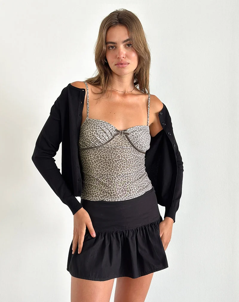 Jarita Cami Top in zierlichem Leopard Hellbraun