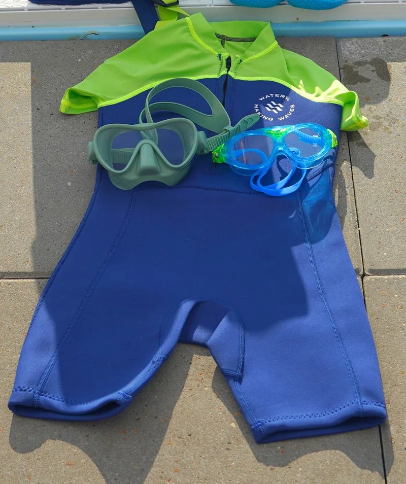 Watery UV Neoprenanzug für Kinder - Calypso Shorty - Grün/Hellgrün