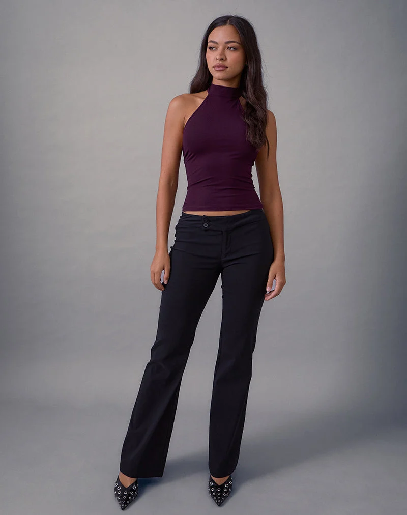 Galile High Neck Top aus Jersey in Feige