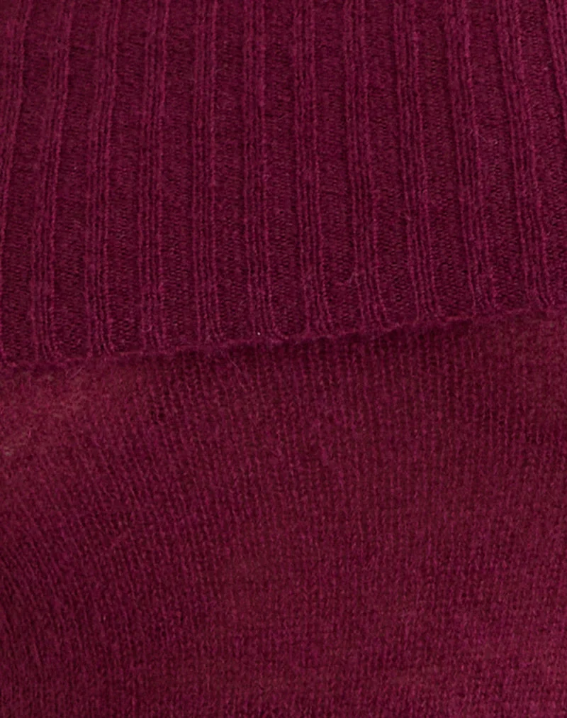 Lune Bardot Pullover aus Strick in Weinrot