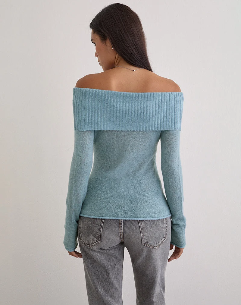 Lune Bardot Pullover aus Strick, blau