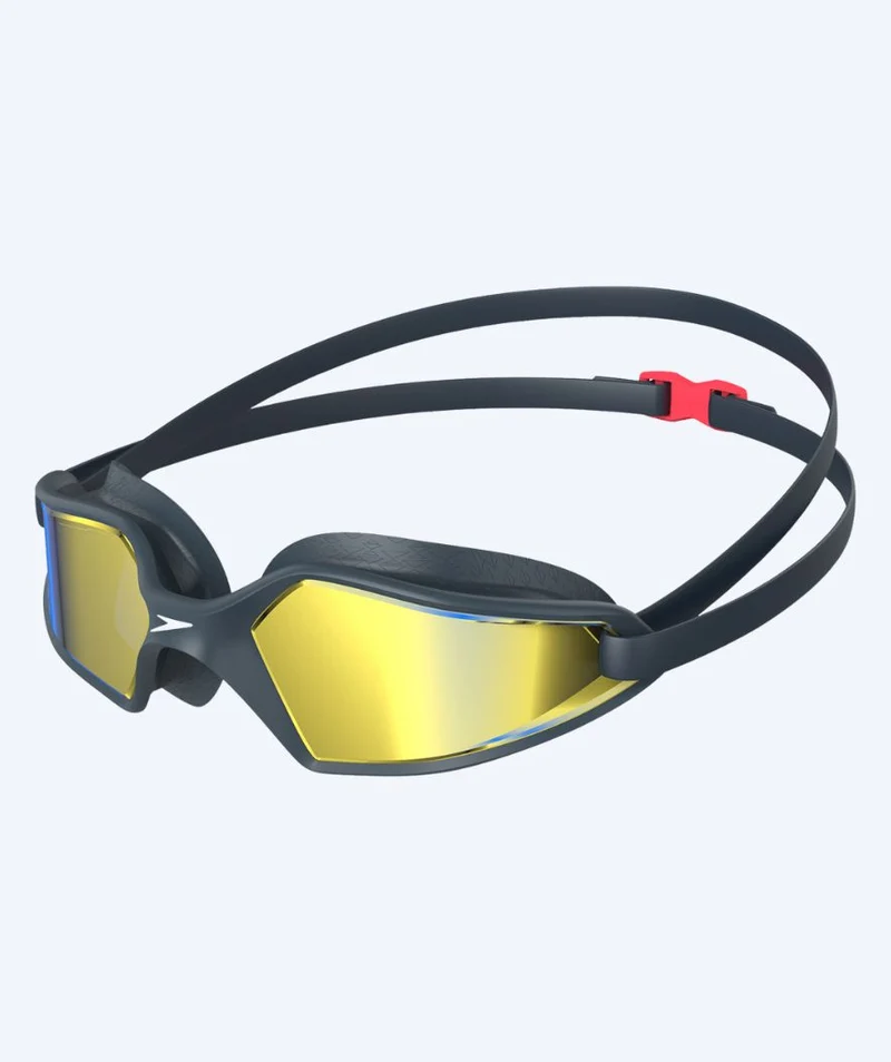 Speedo Schwimmbrille für Freizeitschwimmer - Hydropulse - Marineblau/Gold (Mirror Scheiben)