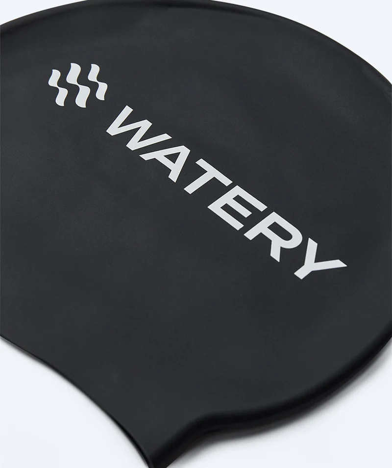 Watery Badekappe für Kinder (3-10) - Signature - Schwarz