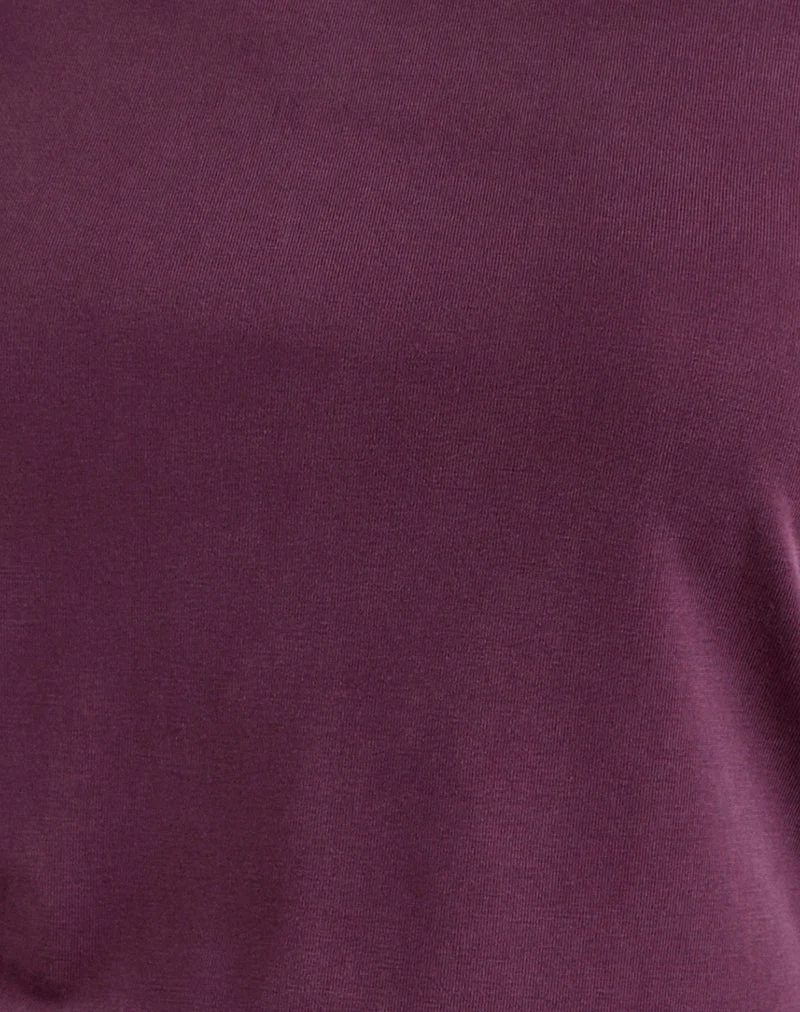 Elysian Asymmetrisches Top aus Cupro Pflaume