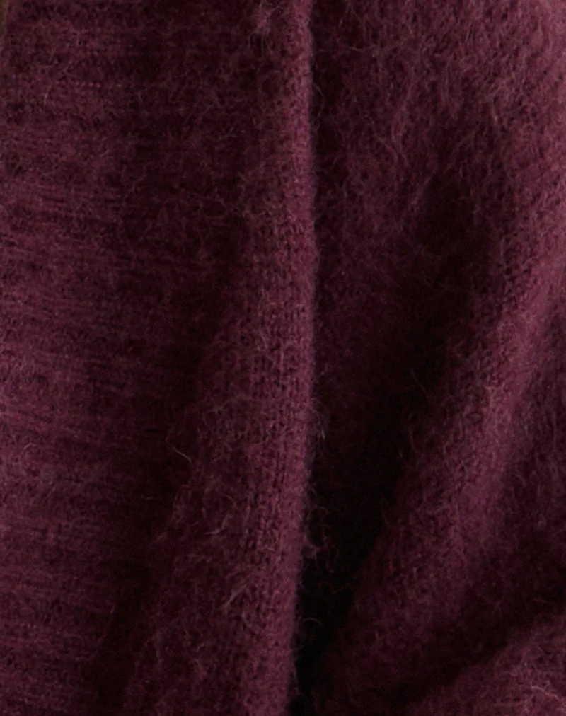 Pasha Shrug Strickjacke in Dark Cherry