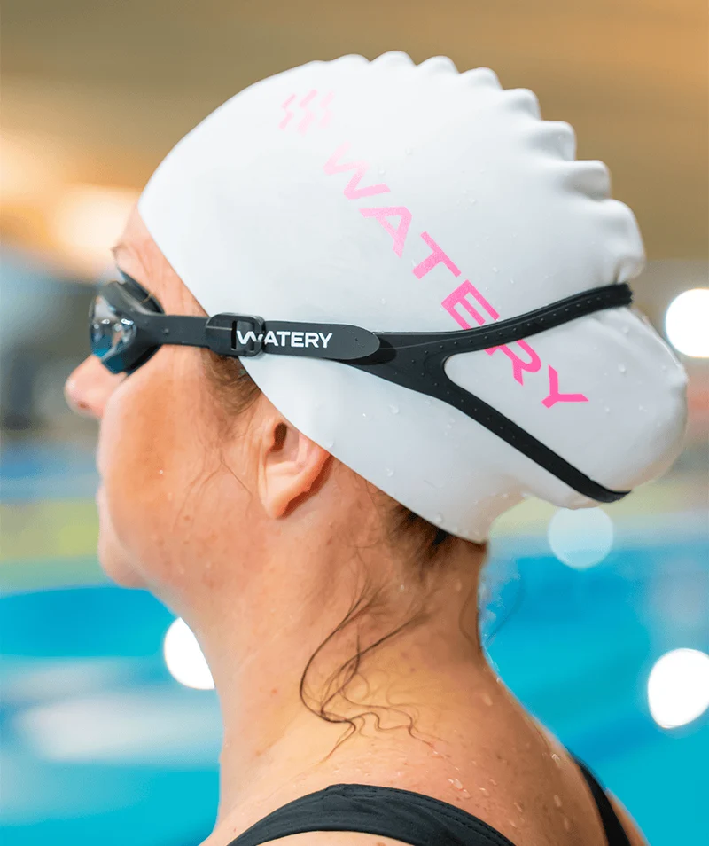 Watery Schwimmbrillen mit Sehstärke für Kurzsichtige Erwachsene - (-1.5) – (-8.0) - Matira - Schwarz