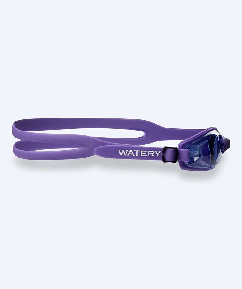 Watery Schwimmbrillen mit Sehstärke für Kurzsichtige Erwachsene - (-2.0) – (-8.0) - Clivia - Lila/Blau