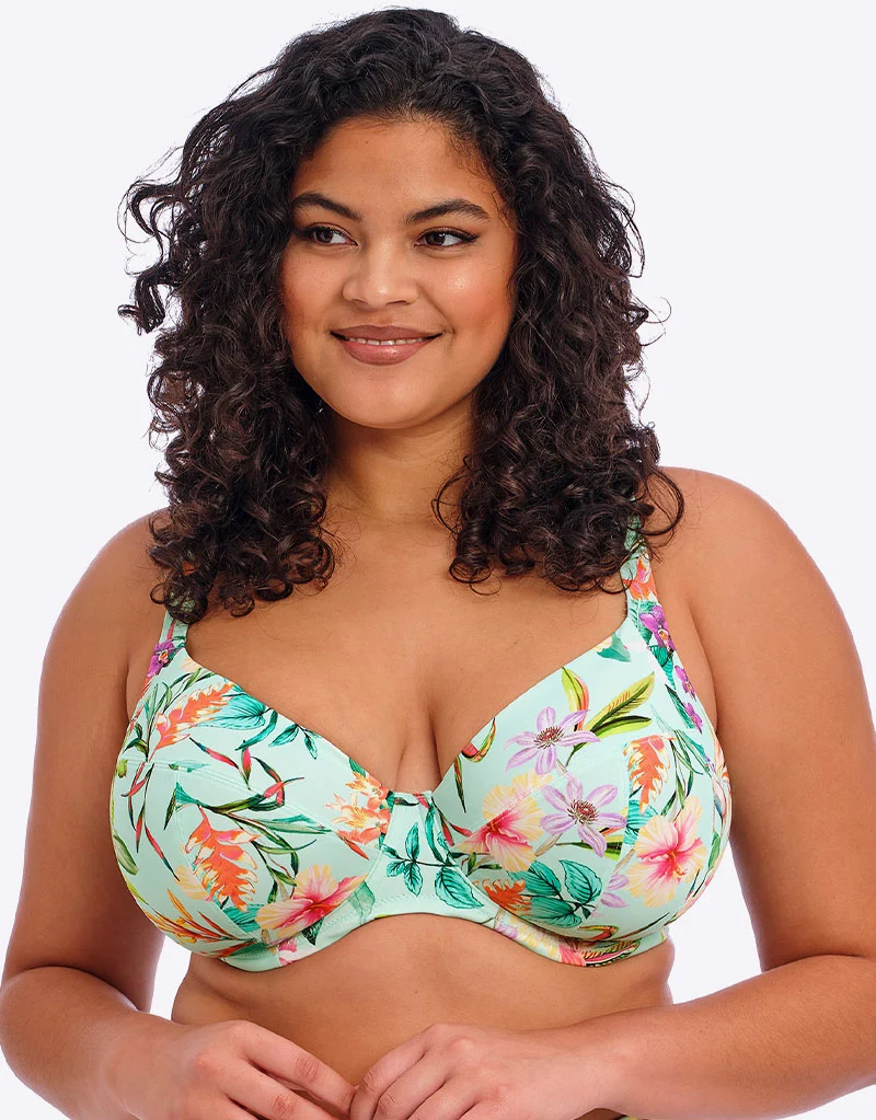 Elomi Sunshine Cove Plunge Bikini Top Aqua Print