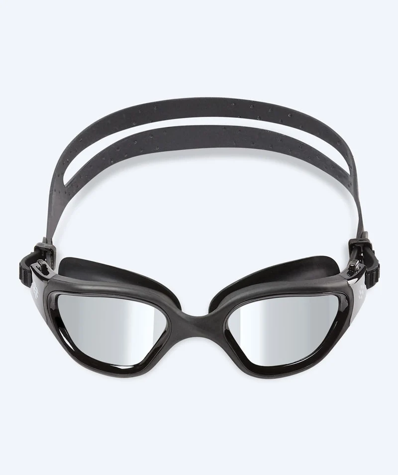 Watery Schwimmbrille für Freizeitschwimmer - Raven Mirror - Schwarz/Silber