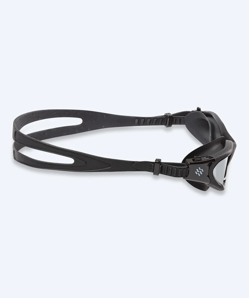 Watery Schwimmbrille für Freizeitschwimmer - Raven Mirror - Schwarz/Silber
