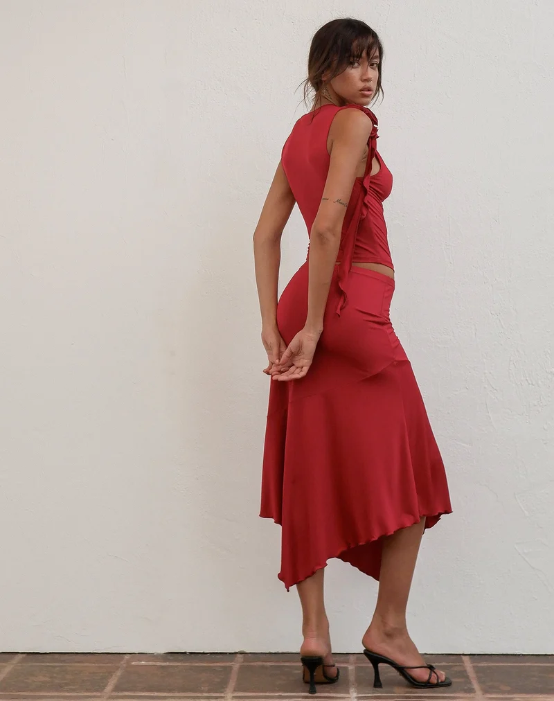 Morena Rosetten-Top in Rot