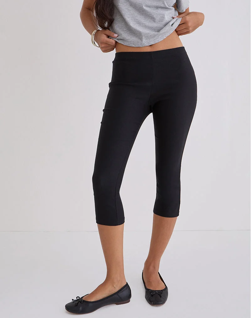 Asla Gekürzte Capri-Hose aus Stretch-Schneiderei Schwarz