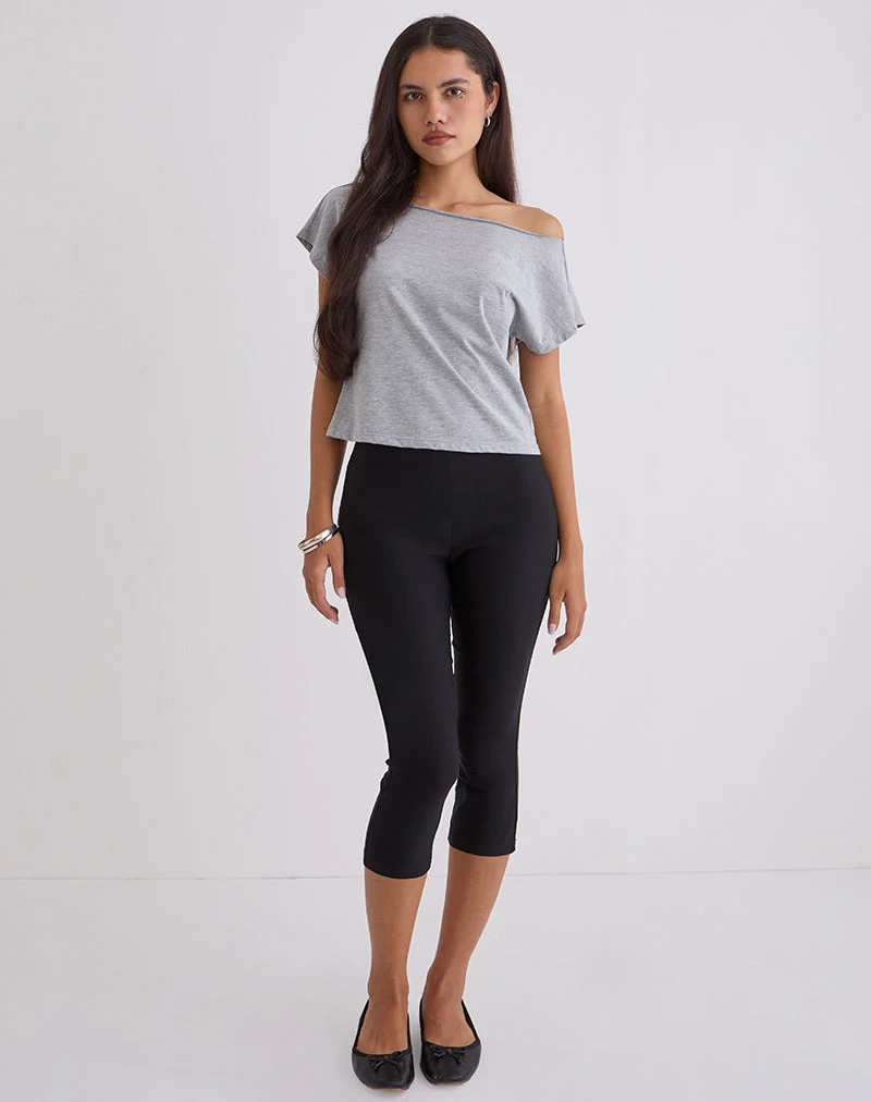 Asla Gekürzte Capri-Hose aus Stretch-Schneiderei Schwarz