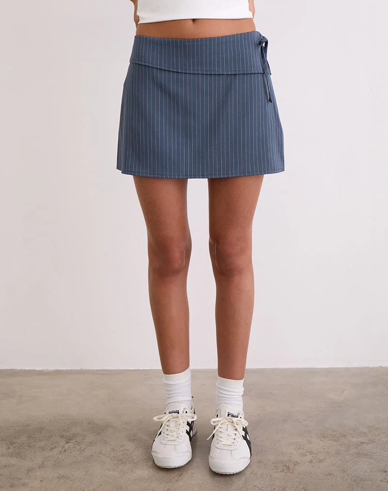 Ryker Skort aus Stretch-Schneiderei Nadelstreifen Navy
