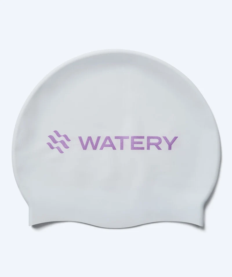 Watery Badekappe - Signature Metallic - Weiß/Lila