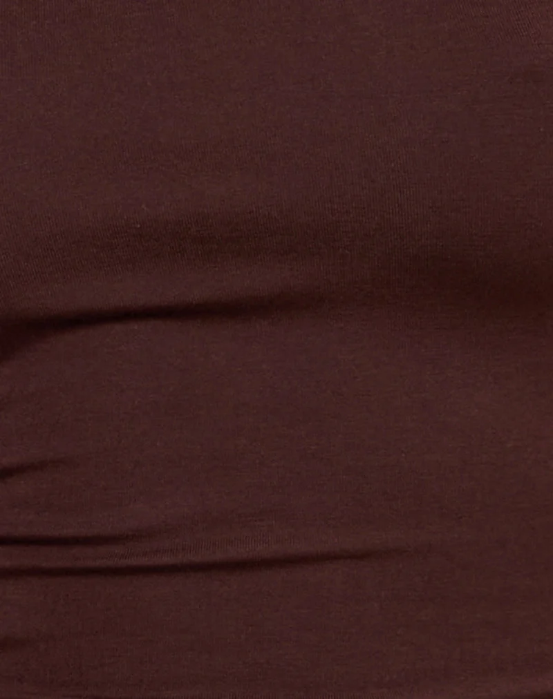 Vey One Shoulder Basic Top in Bitter Chocolate