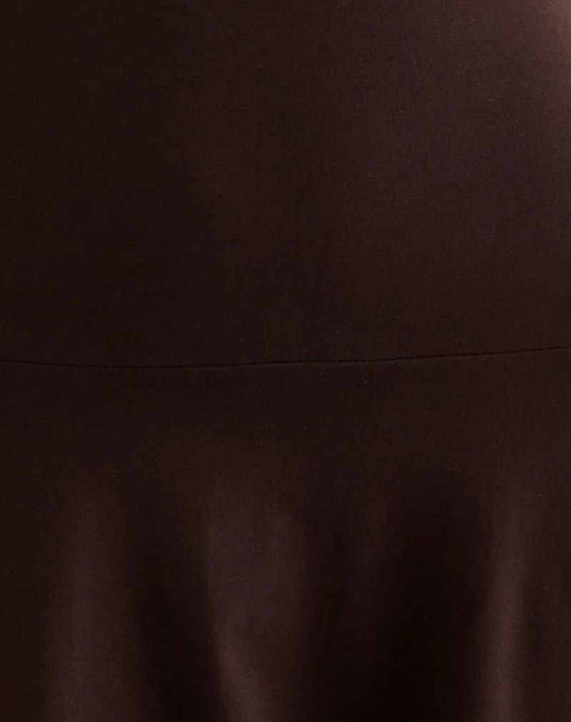 Messac Asymmetrisches Kleid aus Rayon Jersey Bitter Chocolate