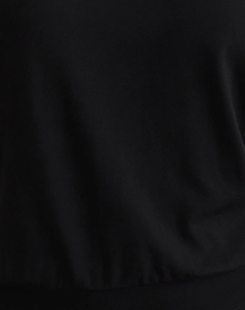 Dyilla Arrow Neck Top in Schwarz