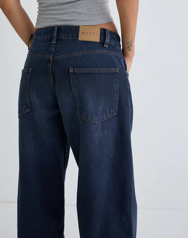 Geräumige Low Rise Jeans in Rauchblau
