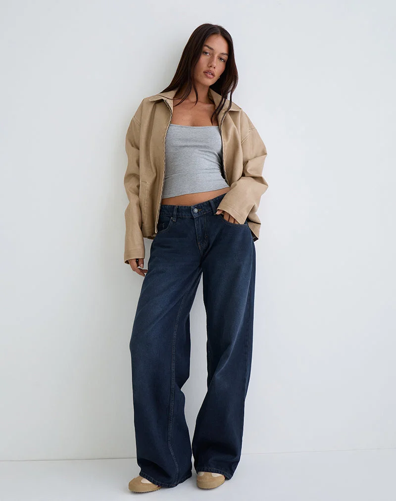 Geräumige Low Rise Jeans in Rauchblau