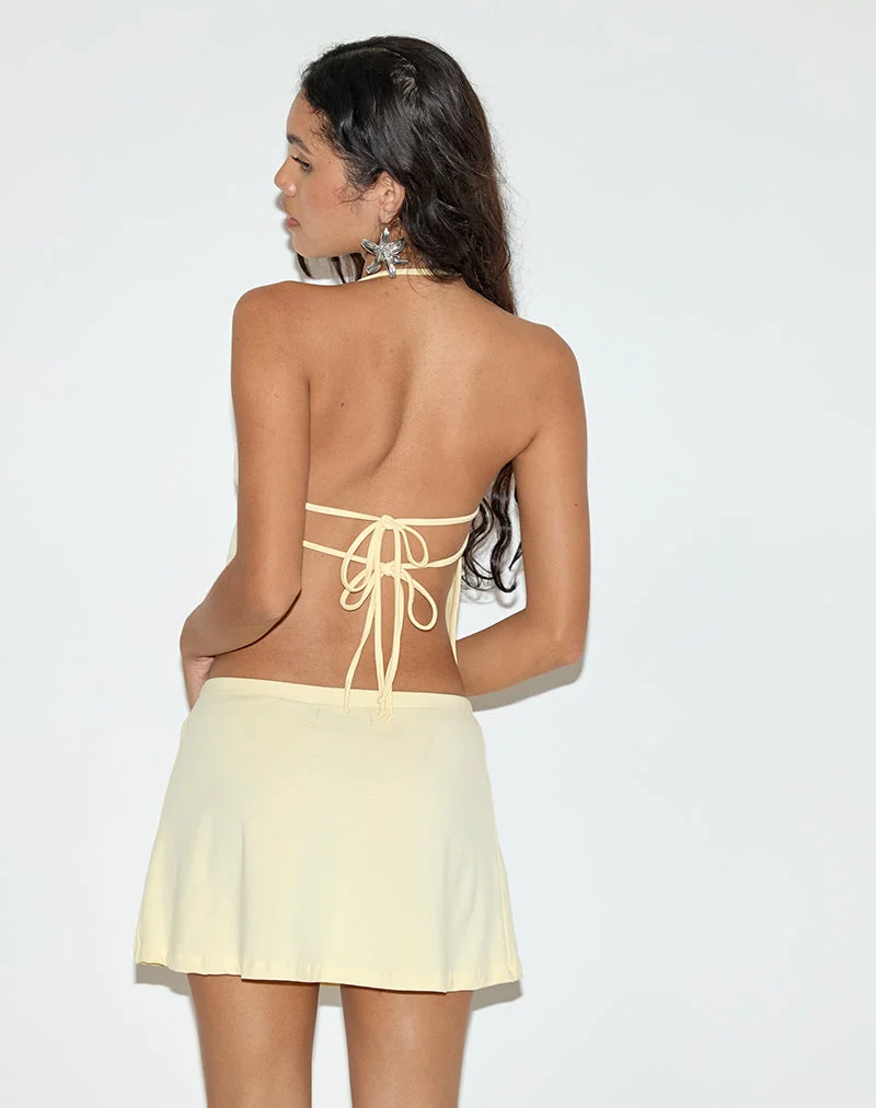 Kins Asymmetrisches Neckholder-Top aus Rayon Lemon