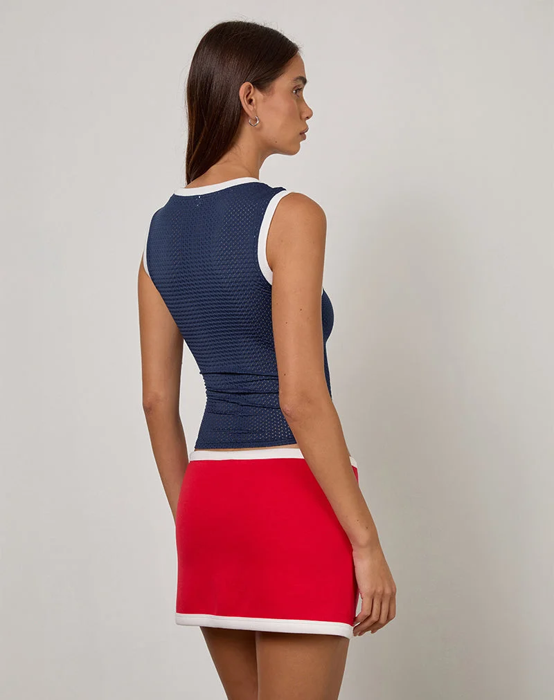 Andeci Sport Skort in Rot mit weißer Bindung