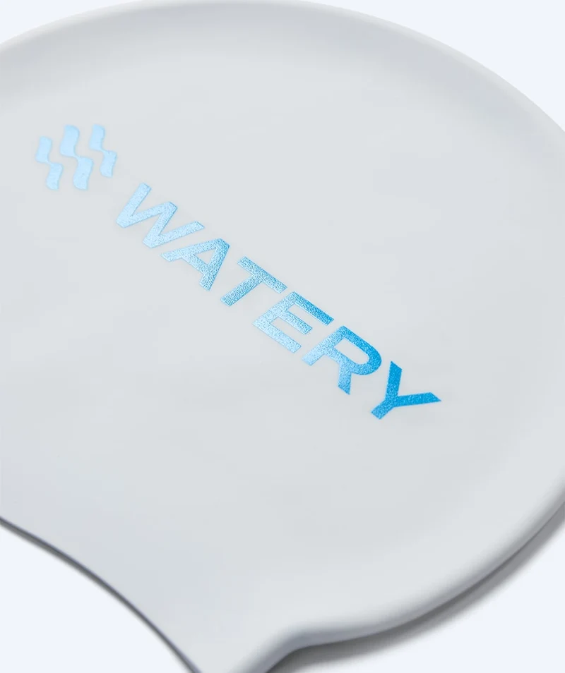 Watery Badekappe - Signature Metallic - Weiß/Blau